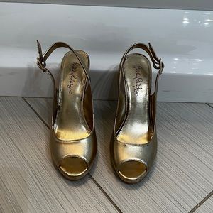 Lily Pulitzer gold wedges size 7